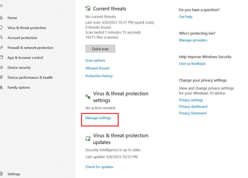 chọn tiếp mục Windows Security