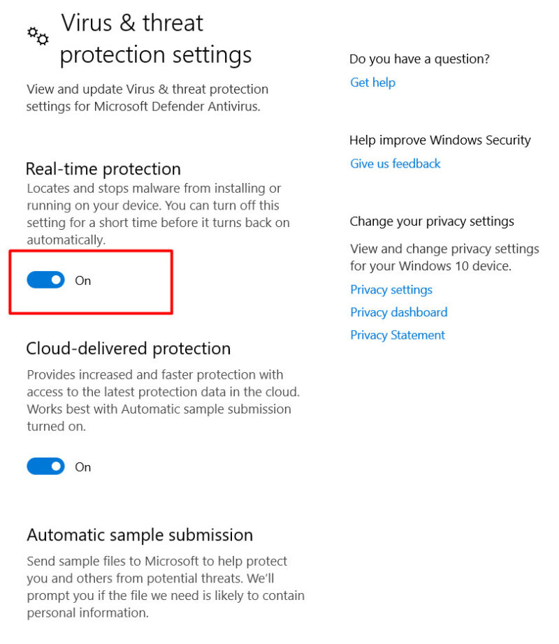 chọn tiếp mục Windows Security